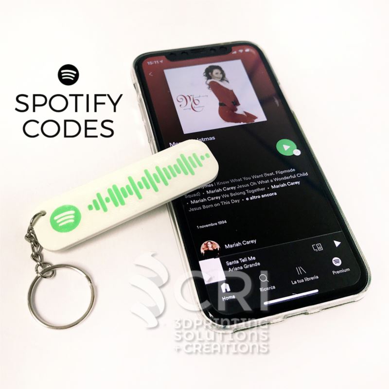 Portachiavi Spotify Codes in stampa 3d